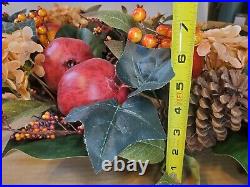 28 Balsam Hill Autumn Orchard Wreath Faux Fruit Floral Pine Cones Ivy Flowers