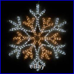 28 LED White Double Snowflake Christmas Rope Light Display Outdoor Decoration