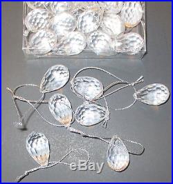 28 Mini Acrylic Diamond Cut Tear Drop Shaped Clear Christmas Ornaments