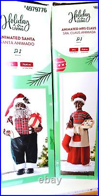 29 Animated Mr And Mrs Claus African Musical Holiday Living Set