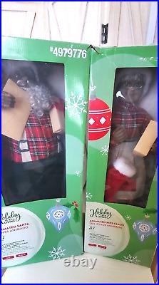 29 Animated Mr And Mrs Claus African Musical Holiday Living Set