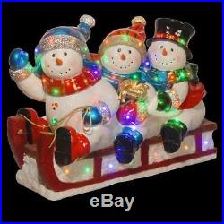 29 Sledding 3 Snowmen with LED Lighted Christmas Outdoor Yard Decor(New in Box)
