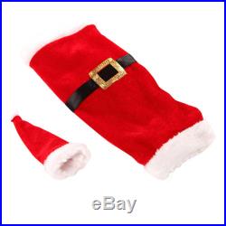 2Pcs Christmas Santa Clause Clothing Hat Dress Wine Bottle Cover Decoration Hot2