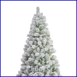 2.13m (7ft.) Prelit Snowy Pine Christmas Garlands Decorations LED Light Tree F1