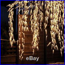 2.1m Mains Outdoor Garden Patio Pre Lit Willow Summer Decor Twig Tree Led Light