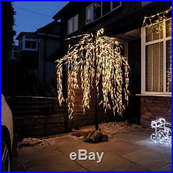 2.1m Mains Outdoor Garden Patio Pre Lit Willow Summer Decor Twig Tree Led Light