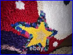 2 35 Large Hook & Loop Christmas Stocking Sugar Plum Lane with Santa &snowman
