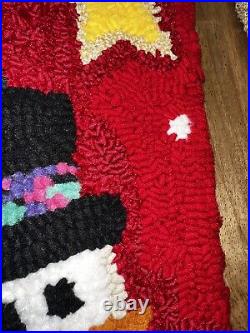 2 35 Large Hook & Loop Christmas Stocking Sugar Plum Lane with Santa &snowman