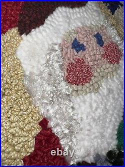 2 35 Large Hook & Loop Christmas Stocking Sugar Plum Lane with Santa &snowman
