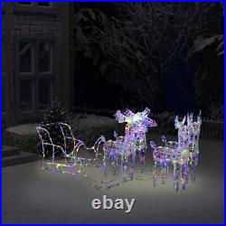 2/4 Piece Lighted Christmas Deer Reindeer with Sleigh Xmas Outdoor Decorations
