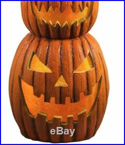 2.5 Ft Light Up Pumpkin Stack Jack-o-Lantern Halloween Decoration Prop VIDEO