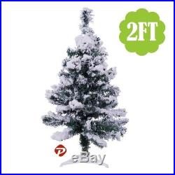 2-9ft WHITE SNOW FLOCKED PVC Artificial Christmas Tree Unlit Multiple Sizes SML