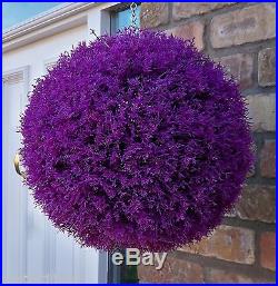 2 Best Artificial 30cm Purple Heather Topiary Balls Lavender Flower Basket Grass