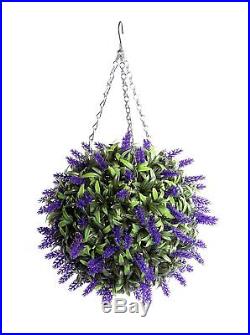 2 Best Artificial 30cm Purple Lavender Long Leaf Topiary Balls Christmas Gift