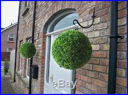 2 Best Artificial 40cm Lush Long Leaf Boxwood Buxus Topiary Grass Hanging Balls