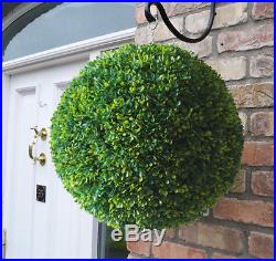 2 Best Artificial 40cm Lush Long Leaf Boxwood Buxus Topiary Grass Hanging Balls