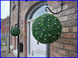 2 Best Artificial Pre Lit 35cm Green Boxwood Topiary Balls Hanging Grass Garden