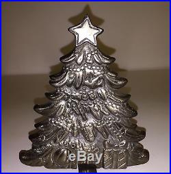 2 Cast Iron Holiday Stocking Mantel Holders Heavy Christmas Tree/Santas Sleigh