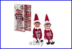 2 Christmas Naughty Elves Sit On A Self Mischievous Elves Hilarious Fun RED