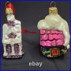 2 Christopher Radko Christmas Tree Ornemants Cottage & Church