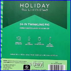 2 FT LED Lighted Twinkling Pig Christmas Decorations Indoor Outdoor Decor NWB