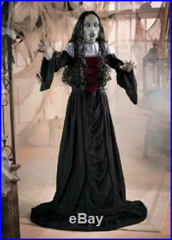 2-PC 5 Ft each Standing GOTH VAMPIRE COUPLE withFlashing Eyes Halloween Props