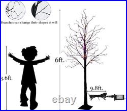 2 Pack 6FT Halloween Lighted Black Birch Tree Total 288 LED Purple and Orange 2 Pack 6FT Halloween Lighted Black Birch Tree Total 288 LED Purple and Orange