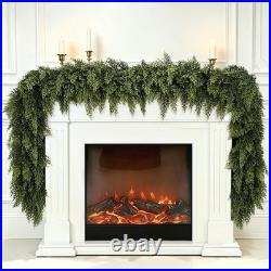 2 Pack 9 Ft Artificial Cedar Garland, Christmas Garland, Realistic Greenery G 2 Pack 9 Ft Artificial Cedar Garland, Christmas Garland, Realistic Greenery G