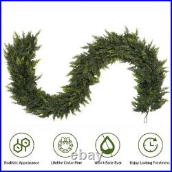 2 Pack 9 Ft Artificial Cedar Garland, Christmas Garland, Realistic Greenery G 2 Pack 9 Ft Artificial Cedar Garland, Christmas Garland, Realistic Greenery G