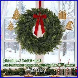 2 Pack 9 Ft Artificial Cedar Garland, Christmas Garland, Realistic Greenery G 2 Pack 9 Ft Artificial Cedar Garland, Christmas Garland, Realistic Greenery G