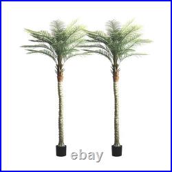 2-Pack 9ft Tall Artificial Palm Trees for Outdoors Large Phoenix Palm, UV-R