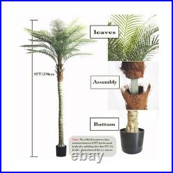 2-Pack 9ft Tall Artificial Palm Trees for Outdoors Large Phoenix Palm, UV-R