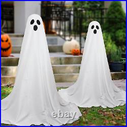 2 Pack Halloween Decorations Outdoor, Spooky Ghost Halloween Decor with Light St