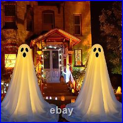 2 Pack Halloween Decorations Outdoor, Spooky Ghost Halloween Decor with Light St