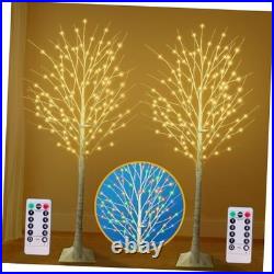 2 Pack Lighted Birch Tree, 6FT Birch Tree with 130 LED Lights, 8 6FT 2Pack