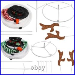 2 Pcs Lighted Christmas Snowman Decorations With LED Lights Outdoor Collapsible