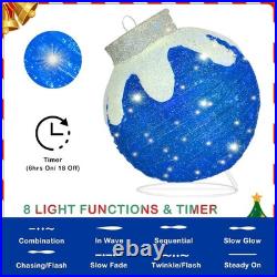 2 Pcs Outdoor Christmas Ornaments, Lighted Pop-Up Outdoor Holiday Ball Decoratio
