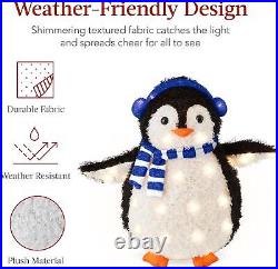 2-Piece Christmas Decoration Lighted Penguin Family 3ft Pop-Up Outdoor Holiday