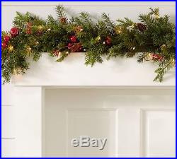 2 Pottery Barn LIT YULE TIDE GARLAND Christmas 60 New without tags