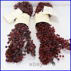 2 Pottery Barn Pepperberry Garland Christmas Tree Pepper Berry Red 5 Ft Each