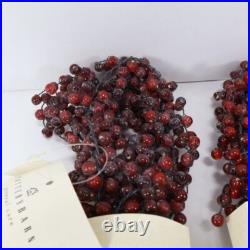 2 Pottery Barn Pepperberry Garland Christmas Tree Pepper Berry Red 5 Ft Each