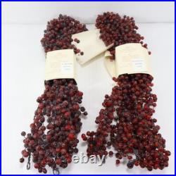 2 Pottery Barn Pepperberry Garland Christmas Tree Pepper Berry Red 5 Ft Each