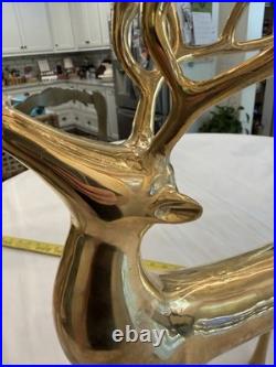 2 Showstoppong VTG Gold Brass Reindeer 10 Count Candelabra Pottery Barn 20