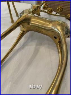 2 Showstoppong VTG Gold Brass Reindeer 10 Count Candelabra Pottery Barn 20