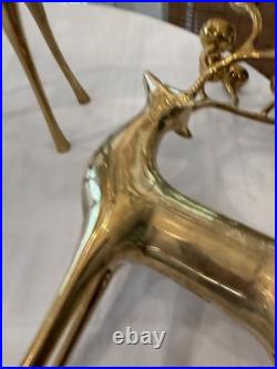 2 Showstoppong VTG Gold Brass Reindeer 10 Count Candelabra Pottery Barn 20