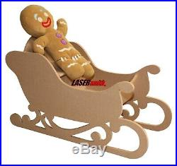 2 Sizes of Santa's Sleigh MDF Large Wooden Freestanding & to sit in Christmas