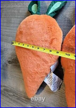 2 Target Bullseye Easter Carrot Plush Pillows Green Bunny Ear Tops