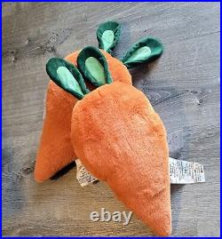 2 Target Bullseye Easter Carrot Plush Pillows Green Bunny Ear Tops