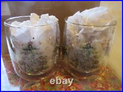 2 Williams Sonoma Double Wall Coffee Mugs Twas The Night Before Christmas NEW