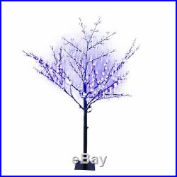 (2)holiday Wonderland 6' Blue Cherry Blossom Tree 336 Blue Led Lights Xdhk32532a